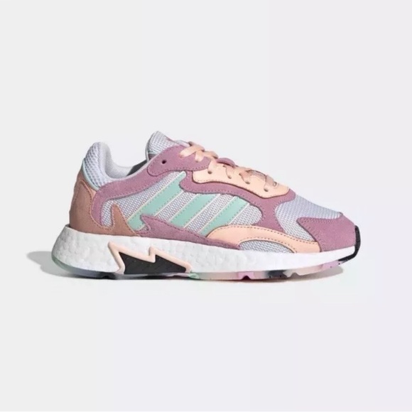 Adidas TRESC RUN SHOES CLOUD WHITE / CLEAR MINT /ORANGE Size 6 - Picture 4 of 10